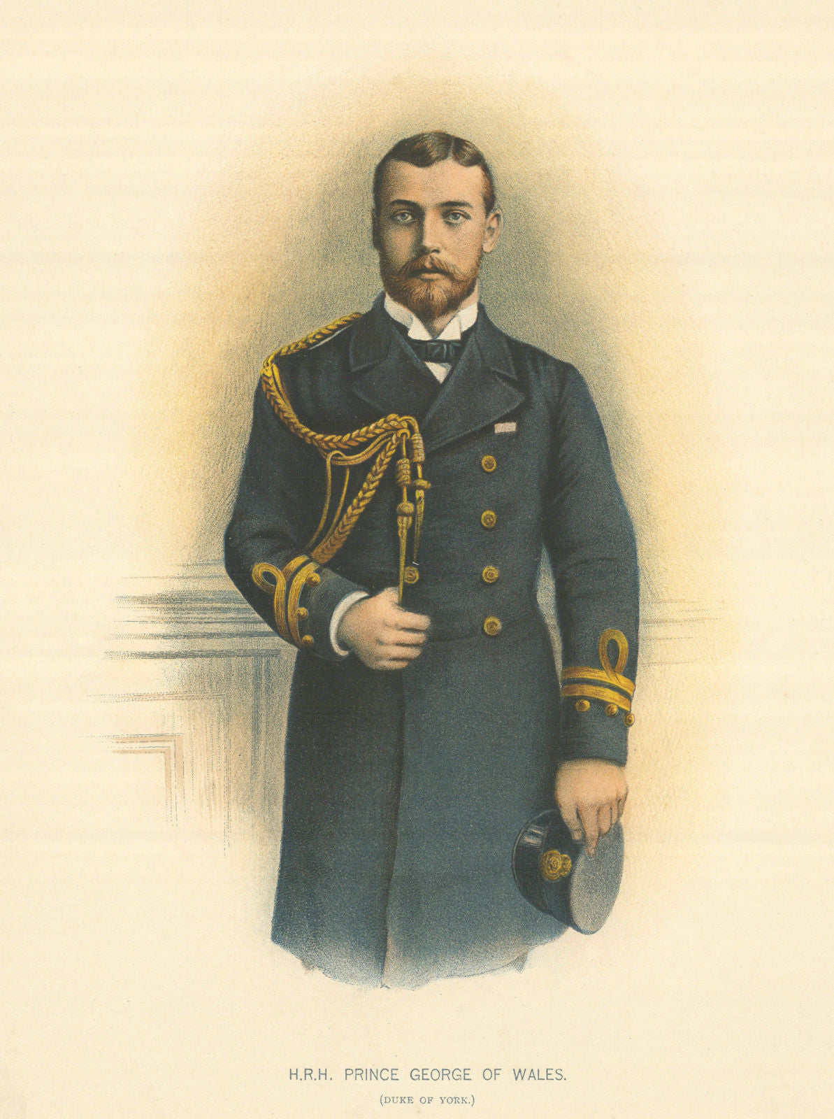 H.R.H. Prince George of Wales (Duke of York) by W.C. Symons. Royal Navy 1893